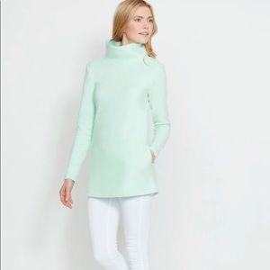 Dudley Stephens Vello Fleece Cobble Hill Turtleneck- Mint Green